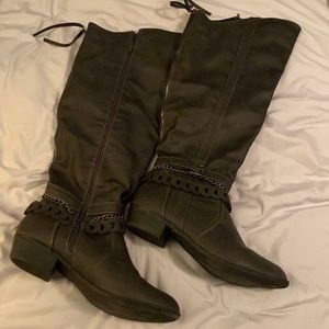 Womens tall boots - charcoal color